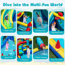 Inflatable Water Park with Double Slides and Obstacle Course – Multicolour / With 680W blower