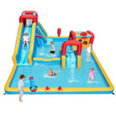 Inflatable Water Park with Tall Slide and Climbing Wall – Multicolour / Without blower