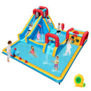 Inflatable Water Park with Tall Slide and Climbing Wall – Multicolour / With 680W blower
