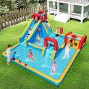 Inflatable Water Park with Tall Slide and Climbing Wall – Multicolour / With 680W blower