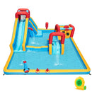Inflatable Water Park with Tall Slide and Climbing Wall – Multicolour / With 680W blower