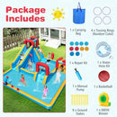 Inflatable Water Park with Tall Slide and Climbing Wall – Multicolour / With 680W blower