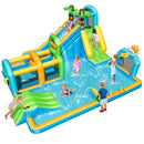 Tropical Inflatable Water Park with Dual Slides – Multicolour / Without blower