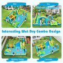 Tropical Inflatable Water Park with Dual Slides – Multicolour / Without blower
