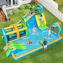 Tropical Inflatable Water Park with Dual Slides – Multicolour / With 680W blower