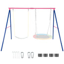 250cm A-Frame Swing Stand with Four Carabiners – Red