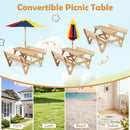 Kids Picnic Table, Toddlers' Outdoor Table w/ 2 Built-in Benches