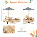 Kids Sandpit and Picnic Table with Removable Umbrella – Blue