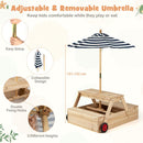 Kids Sandpit and Picnic Table with Removable Umbrella – Blue