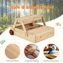 Kids Sandpit and Picnic Table with Removable Umbrella – Blue