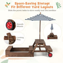 Kids Sandpit and Picnic Table with Removable Umbrella – Walnut