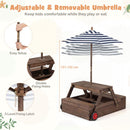 Kids Sandpit and Picnic Table with Removable Umbrella – Walnut