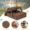 Kids Sandpit and Picnic Table with Removable Umbrella – Walnut