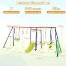 8-in-1 Outdoor Swing Set with Slide and Football Goals – Multicolour