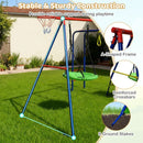 8-in-1 Outdoor Swing Set with Slide and Football Goals – Multicolour