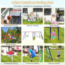 8-in-1 Outdoor Swing Set with Slide and Football Goals – Multicolour