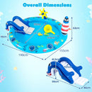 Shark Slide Inflatable Paddling Pool with Water Sprayer – Multicolour