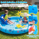 Shark Slide Inflatable Paddling Pool with Water Sprayer – Multicolour