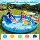 Shark Slide Inflatable Paddling Pool with Water Sprayer – Multicolour