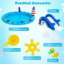 Shark Slide Inflatable Paddling Pool with Water Sprayer – Multicolour