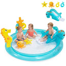Marine-Themed Inflatable Paddling Pool with Slide – Multicolour
