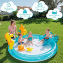 Marine-Themed Inflatable Paddling Pool with Slide – Multicolour