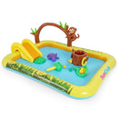Jungle Animal Inflatable Paddling Pool with Slide – Multicolour