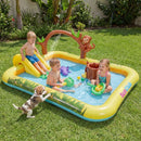 Jungle Animal Inflatable Paddling Pool with Slide – Multicolour