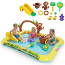 Jungle Animal Inflatable Paddling Pool with Slide – Multicolour
