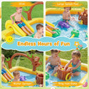 Jungle Animal Inflatable Paddling Pool with Slide – Multicolour