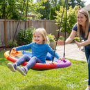 120cm Saucer Swing with Headrest and Handles – Multicolour