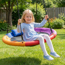 120cm Saucer Swing with Headrest and Handles – Multicolour