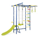 8-in-1 Wall-Mounted Metal Jungle Gym with Slide – Multicolour