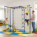 8-in-1 Wall-Mounted Metal Jungle Gym with Slide – Multicolour