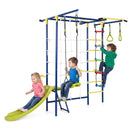 8-in-1 Wall-Mounted Metal Jungle Gym with Slide – Multicolour
