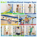 8-in-1 Wall-Mounted Metal Jungle Gym with Slide – Multicolour