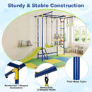 8-in-1 Wall-Mounted Metal Jungle Gym with Slide – Multicolour