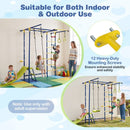 8-in-1 Wall-Mounted Metal Jungle Gym with Slide – Multicolour