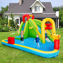 Inflatable Water Park with Slide and Two Water Cannons without Blower – Multicolour