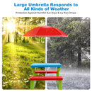 Kids picnic table set with removable umbrella, made of non-toxic PP material, perfect for outdoor meals and play.