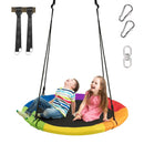 102cm Saucer Swing with Tree Straps and Swivel – Multicolour