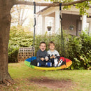 102cm Saucer Swing with Tree Straps and Swivel – Multicolour