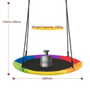 102cm Saucer Swing with Tree Straps and Swivel – Multicolour