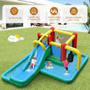 Inflatable Water Park with Slide, Tunnel and Boxing Post without Blower – Multicolour