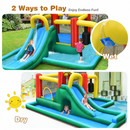 Inflatable Water Park with Slide, Tunnel and Boxing Post without Blower – Multicolour