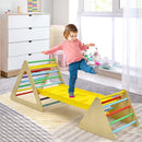 3-in-1 Wooden Triangle Climber with Reversible Ramp – TS10160CL