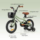 Kids Bicycle with Basket and Training Wheels – TS10237GN-14