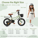 Kids Bicycle with Basket and Training Wheels – TS10237GN-14