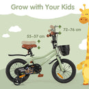 Kids Bicycle with Basket and Training Wheels – TS10237GN-14