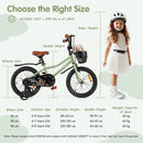 Kids Bicycle with Basket and Training Wheels – TS10237GN-16